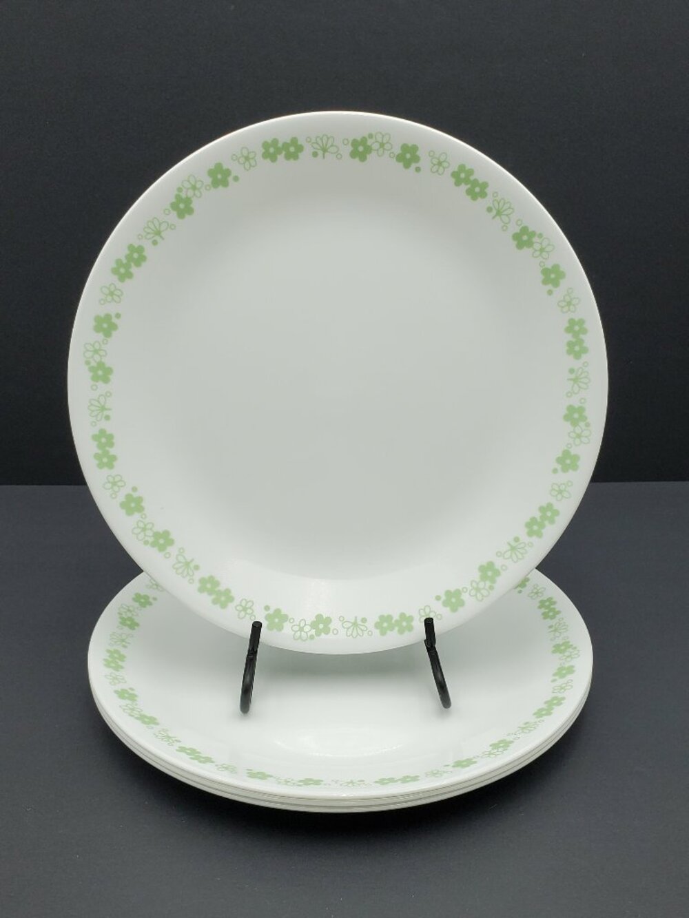 Corelle Spring Blossom Green Dinner Plates UPDATED VERSION of Vintage Pattern